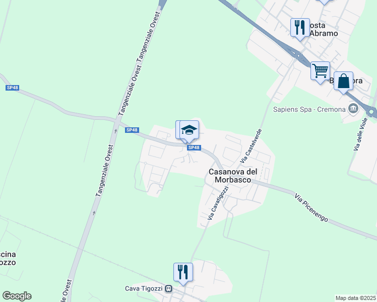 map of restaurants, bars, coffee shops, grocery stores, and more near 3 Via Anguissola in Casanova del Morbasco