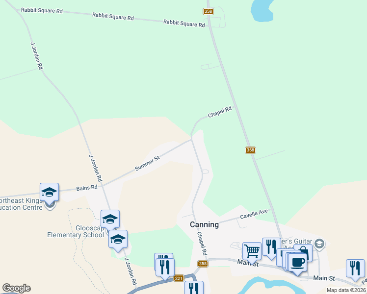 map of restaurants, bars, coffee shops, grocery stores, and more near 1004 Summer Street in Canning