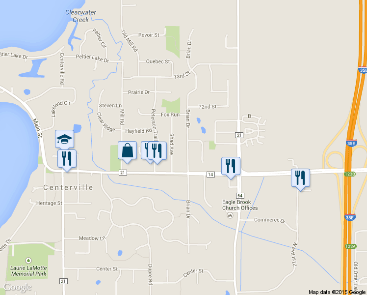 map of restaurants, bars, coffee shops, grocery stores, and more near in Centerville