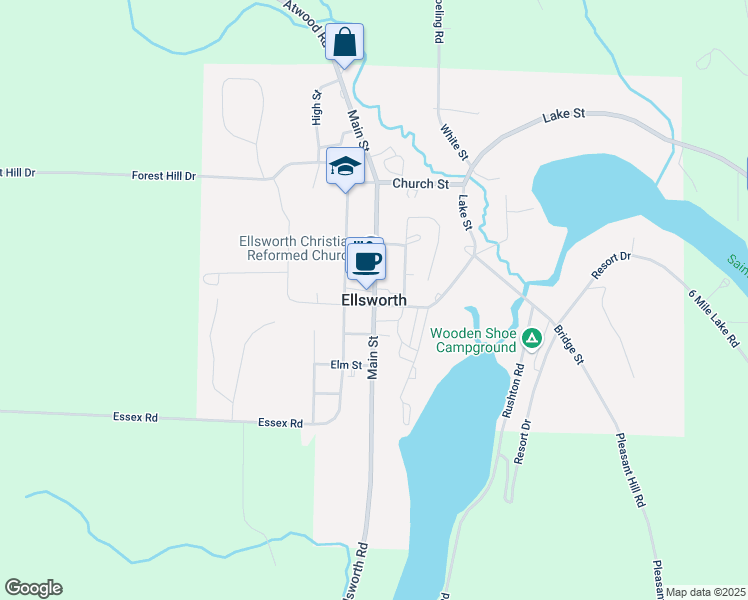 map of restaurants, bars, coffee shops, grocery stores, and more near in Ellsworth
