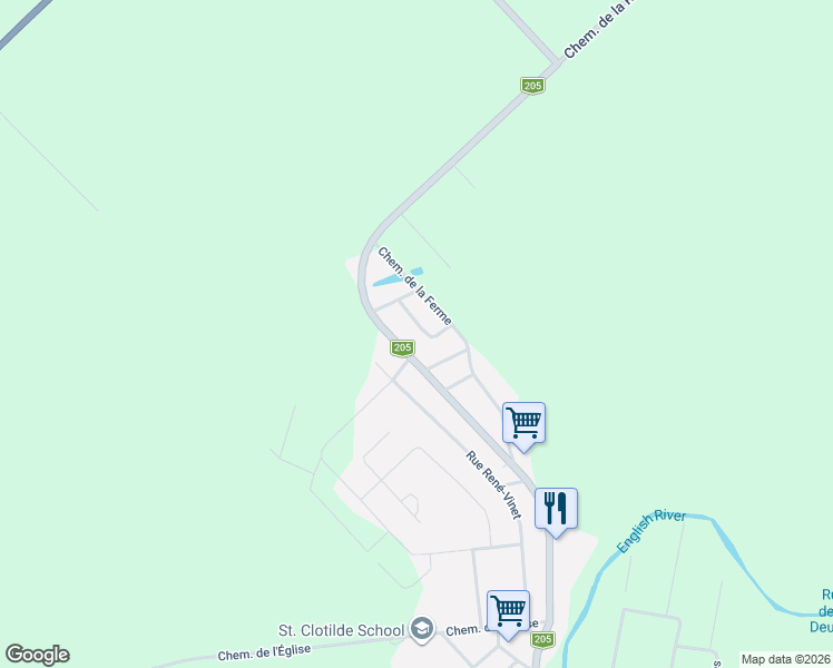 map of restaurants, bars, coffee shops, grocery stores, and more near 2164 Rue Saint Paul in Sainte-Clotilde-de-Châteauguay