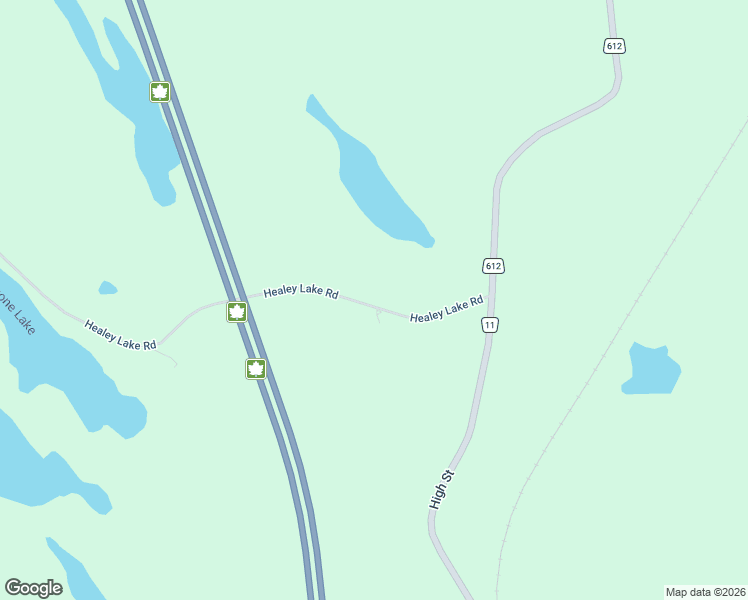 map of restaurants, bars, coffee shops, grocery stores, and more near 9 Healey Lake Road in MacTier