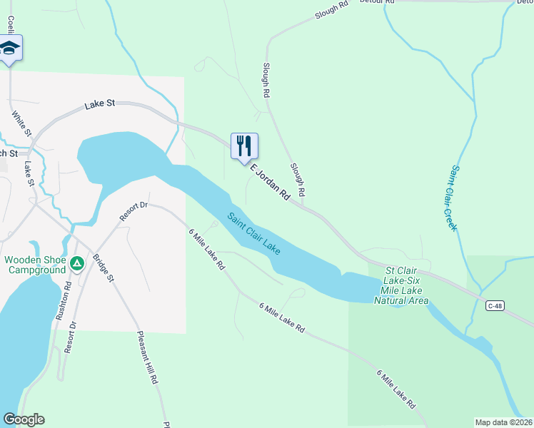 map of restaurants, bars, coffee shops, grocery stores, and more near 6289 East Jordan Road in Ellsworth