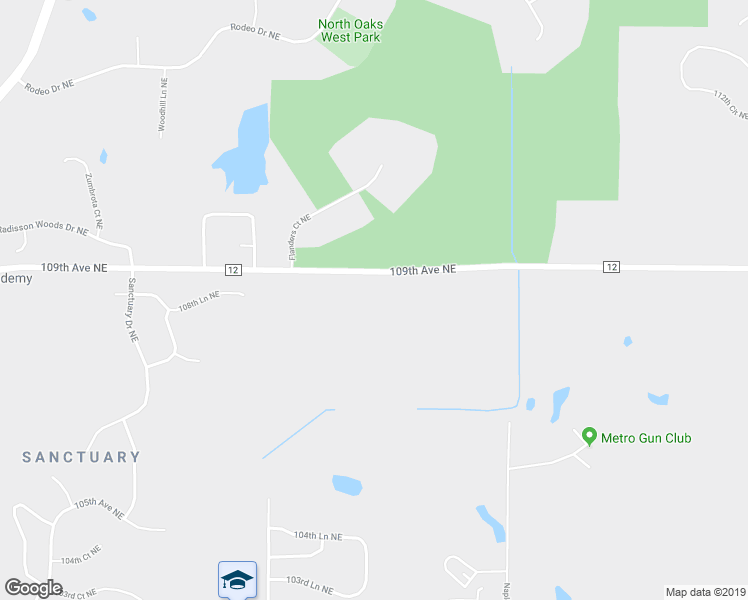 map of restaurants, bars, coffee shops, grocery stores, and more near 12438 Flanders Court Northeast in Blaine