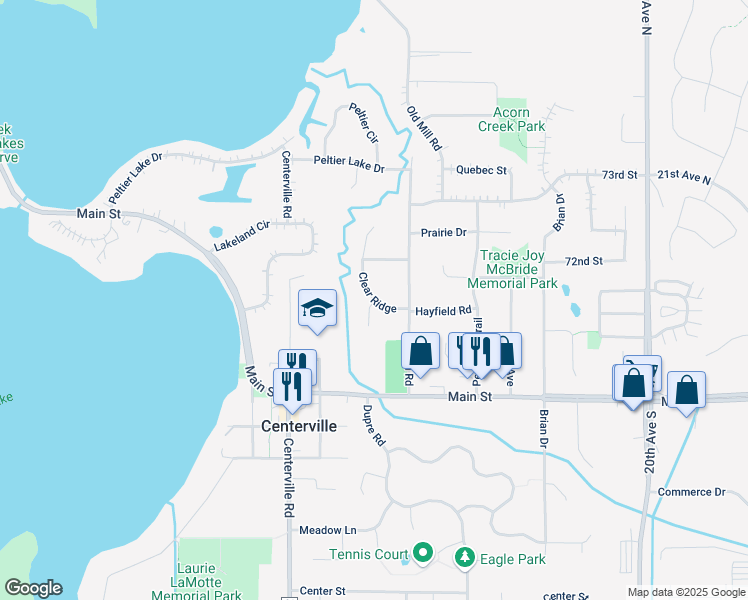 map of restaurants, bars, coffee shops, grocery stores, and more near 7170 Grangeview North in Centerville