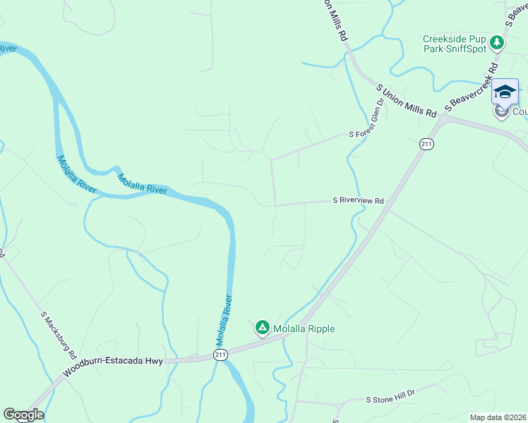 map of restaurants, bars, coffee shops, grocery stores, and more near 16290 South Riverview Road in Molalla