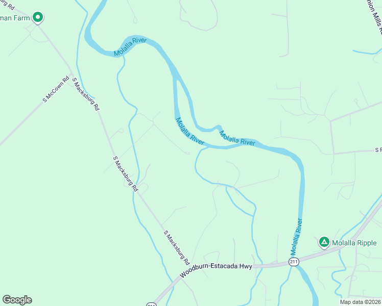 map of restaurants, bars, coffee shops, grocery stores, and more near 15047 South Macksburg Road in Molalla