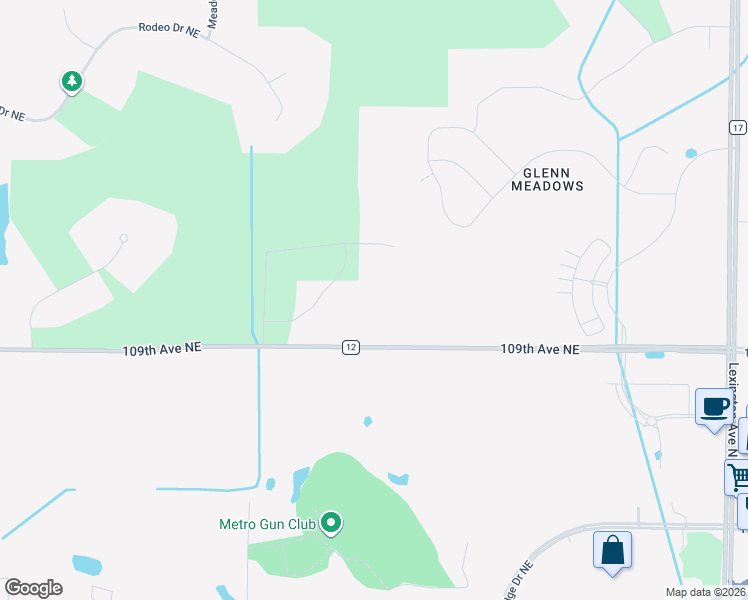 map of restaurants, bars, coffee shops, grocery stores, and more near 3596 109th Avenue Northeast in Blaine