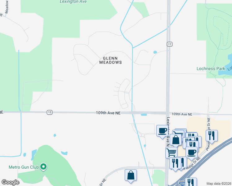 map of restaurants, bars, coffee shops, grocery stores, and more near 3025-4001 109th Avenue Northeast in Blaine