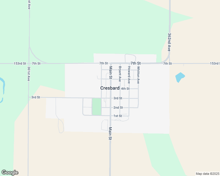 map of restaurants, bars, coffee shops, grocery stores, and more near in Cresbard