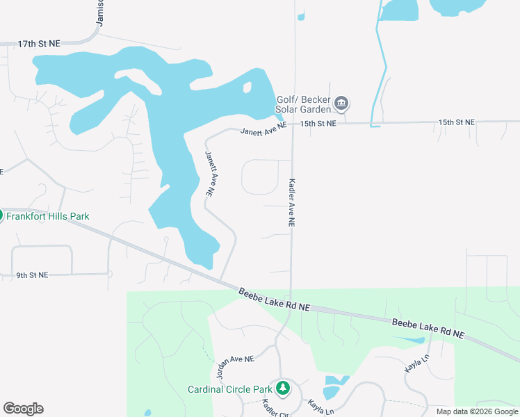 map of restaurants, bars, coffee shops, grocery stores, and more near 1241 Kadler Avenue Northeast in Saint Michael