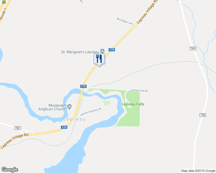 map of restaurants, bars, coffee shops, grocery stores, and more near 29 Lepreau Falls Road in Lepreau