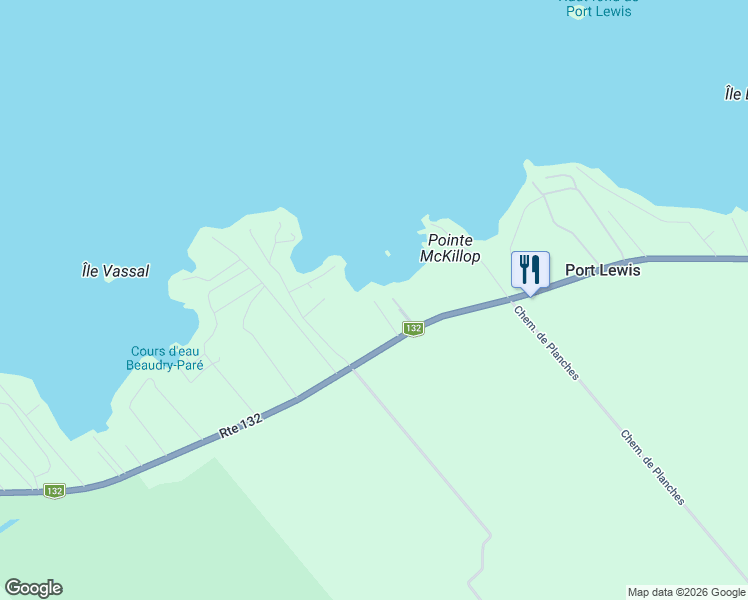 map of restaurants, bars, coffee shops, grocery stores, and more near 228 3e Avenue in Saint-Anicet