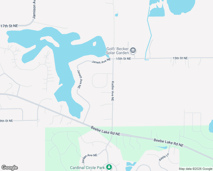 map of restaurants, bars, coffee shops, grocery stores, and more near 1241 Kadler Avenue Northeast in Saint Michael
