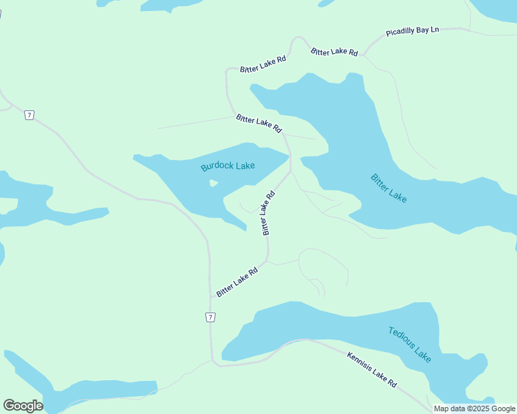 map of restaurants, bars, coffee shops, grocery stores, and more near Burdock Lake Drive in Haliburton County