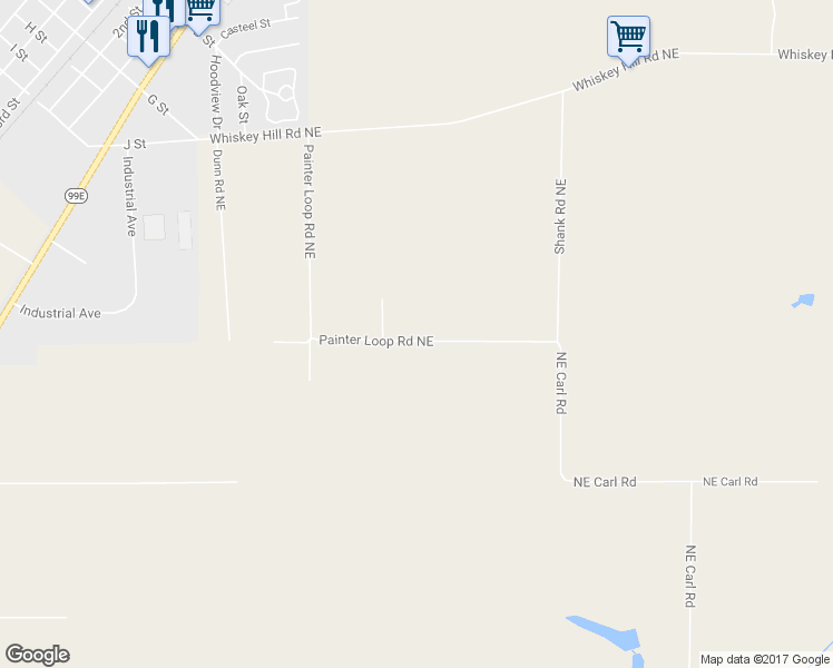 map of restaurants, bars, coffee shops, grocery stores, and more near 17554 Painter Loop Road Northeast in Hubbard