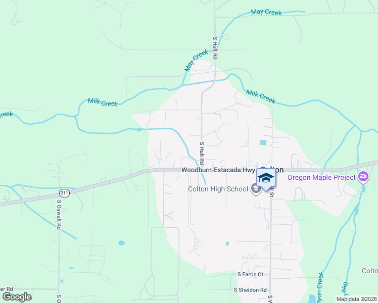 map of restaurants, bars, coffee shops, grocery stores, and more near 29959 South Hult Road in Colton