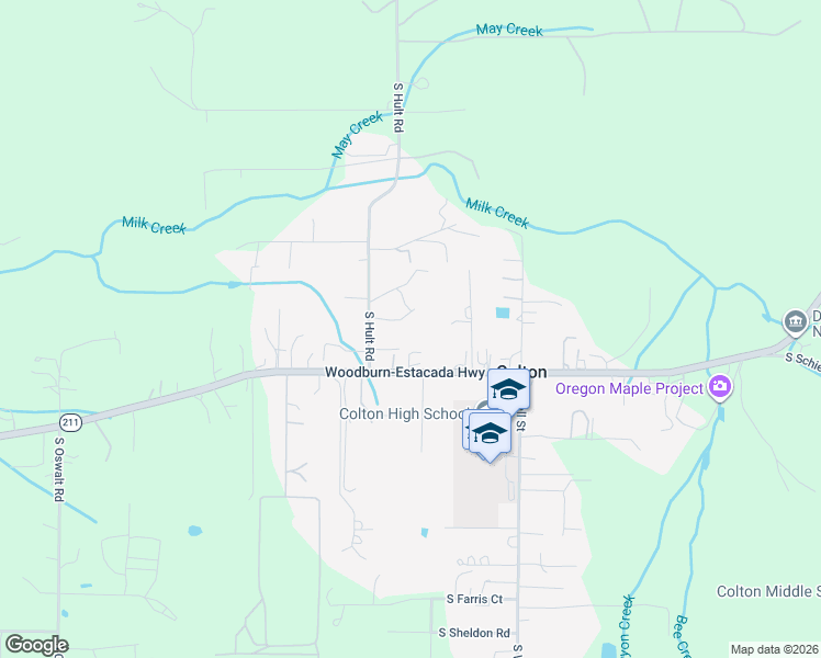 map of restaurants, bars, coffee shops, grocery stores, and more near 29922 South Hult Road in Colton