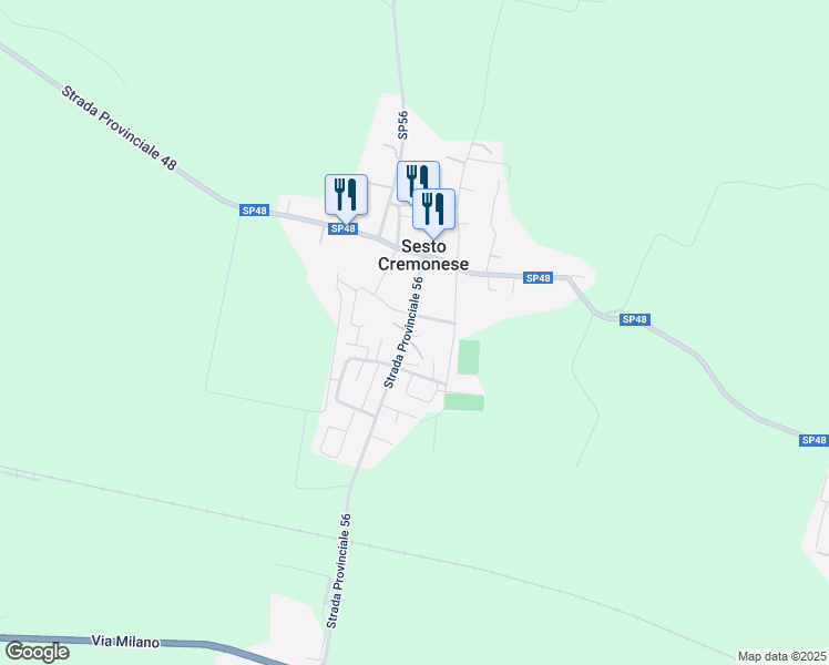 map of restaurants, bars, coffee shops, grocery stores, and more near 37 Viale Giacomo Matteotti in Sesto Cremonese