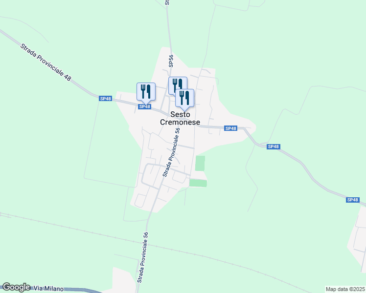 map of restaurants, bars, coffee shops, grocery stores, and more near 37 Viale Giacomo Matteotti in Sesto Cremonese