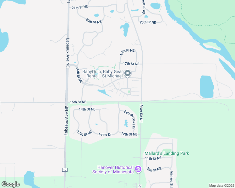 map of restaurants, bars, coffee shops, grocery stores, and more near 11211 16th Street Northeast in Saint Michael