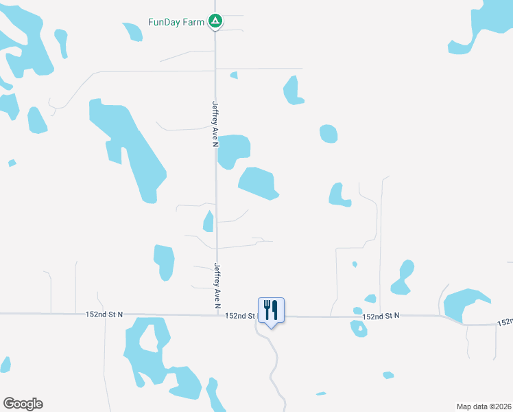 map of restaurants, bars, coffee shops, grocery stores, and more near 15567 Jeffrey Avenue North in Hugo