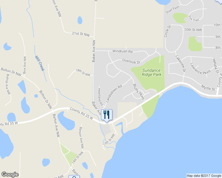 map of restaurants, bars, coffee shops, grocery stores, and more near 1319 Landsdown Road in Buffalo