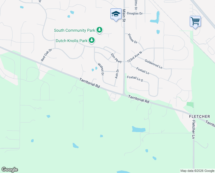 map of restaurants, bars, coffee shops, grocery stores, and more near 12185 Walnut Drive in Rogers