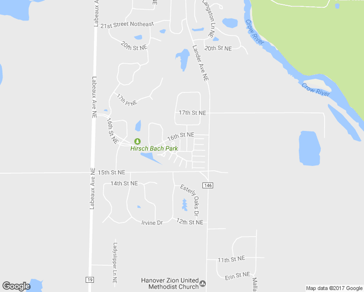 map of restaurants, bars, coffee shops, grocery stores, and more near 11179 16th Street Northeast in Saint Michael