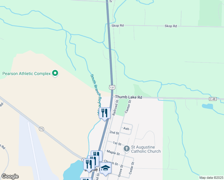 map of restaurants, bars, coffee shops, grocery stores, and more near 1941 U.S. 131 in Boyne Falls