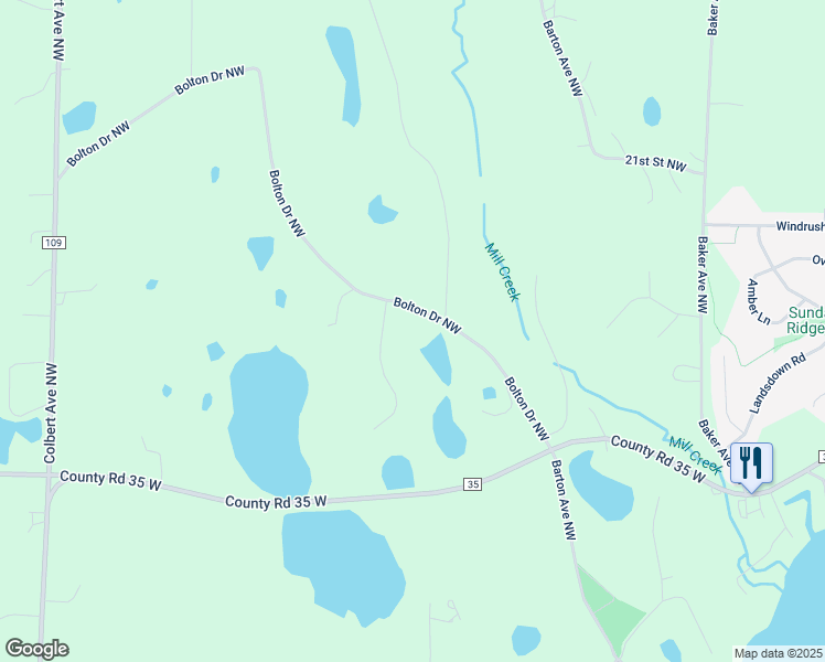 map of restaurants, bars, coffee shops, grocery stores, and more near 1603-1637 Bolton Drive Northwest in Buffalo
