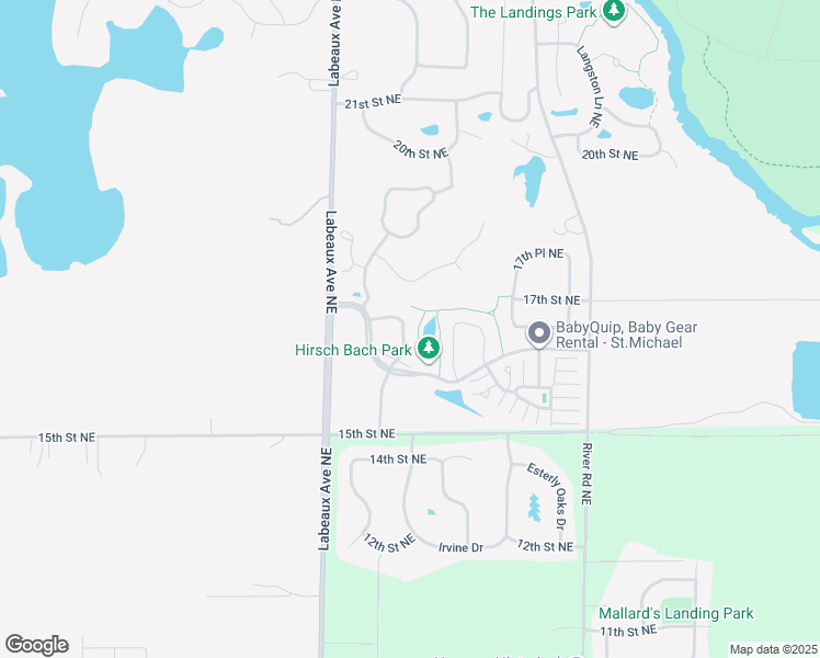 map of restaurants, bars, coffee shops, grocery stores, and more near 11064 16th Street Northeast in Saint Michael