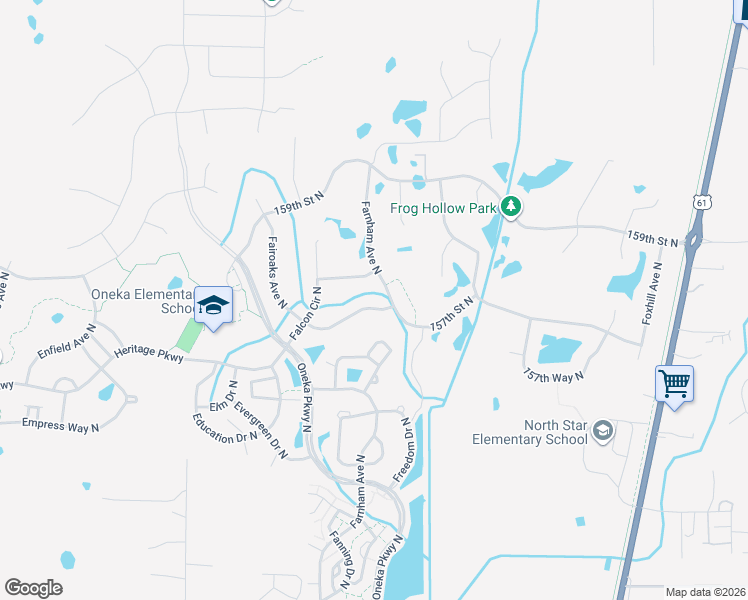 map of restaurants, bars, coffee shops, grocery stores, and more near 5188 157th Street North in Hugo