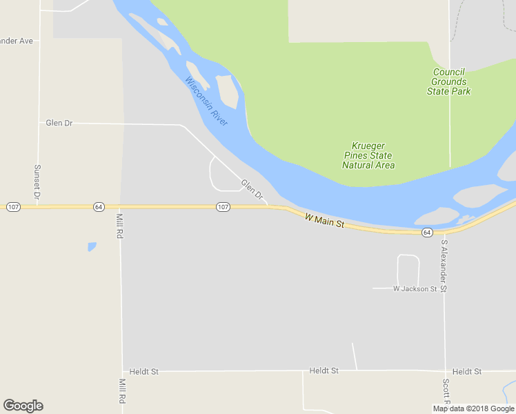 map of restaurants, bars, coffee shops, grocery stores, and more near 2605 West Main Street in Merrill