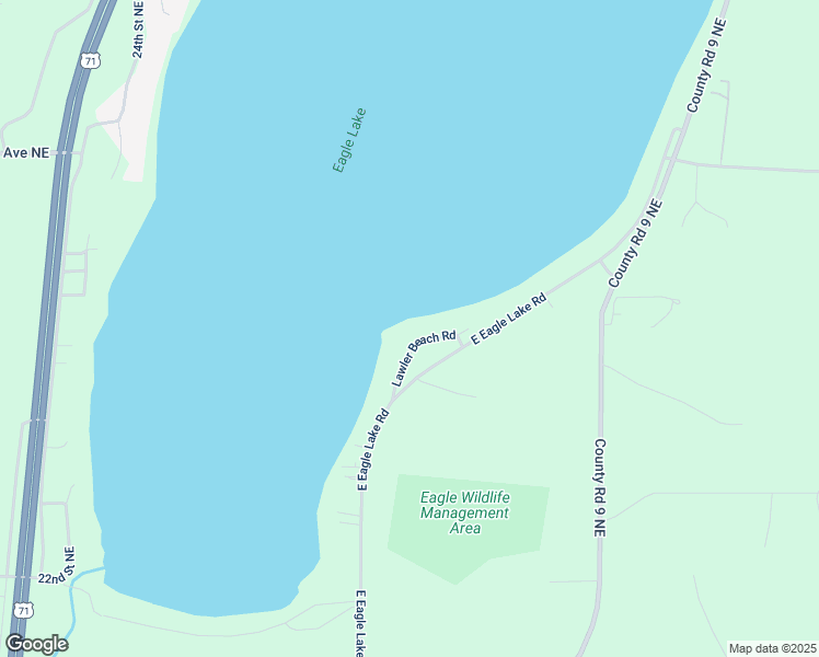 map of restaurants, bars, coffee shops, grocery stores, and more near 5334 Lawler Beach Road in Willmar