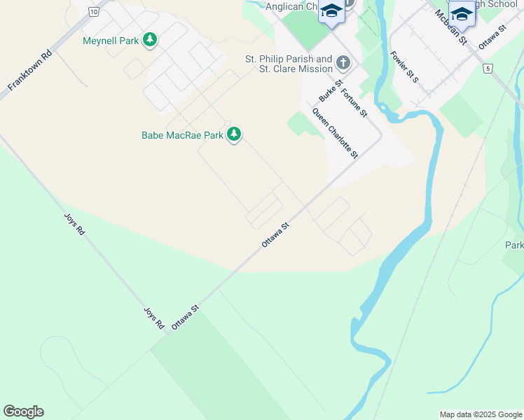 map of restaurants, bars, coffee shops, grocery stores, and more near 42 Stitch Mews in Ottawa