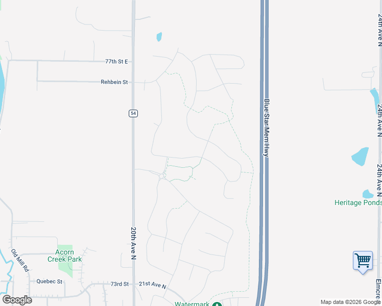 map of restaurants, bars, coffee shops, grocery stores, and more near 7539 20th Avenue North in Lino Lakes