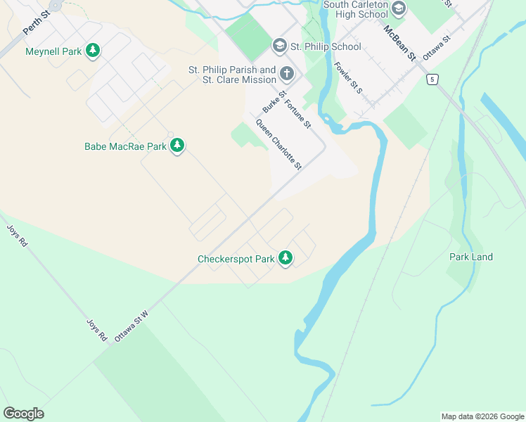 map of restaurants, bars, coffee shops, grocery stores, and more near 6324 Ottawa Street West in Ottawa