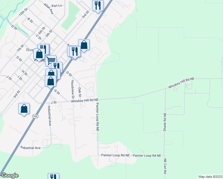 map of restaurants, bars, coffee shops, grocery stores, and more near in Hubbard