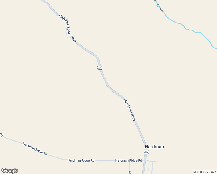 map of restaurants, bars, coffee shops, grocery stores, and more near 55549 Oregon 207 in Heppner