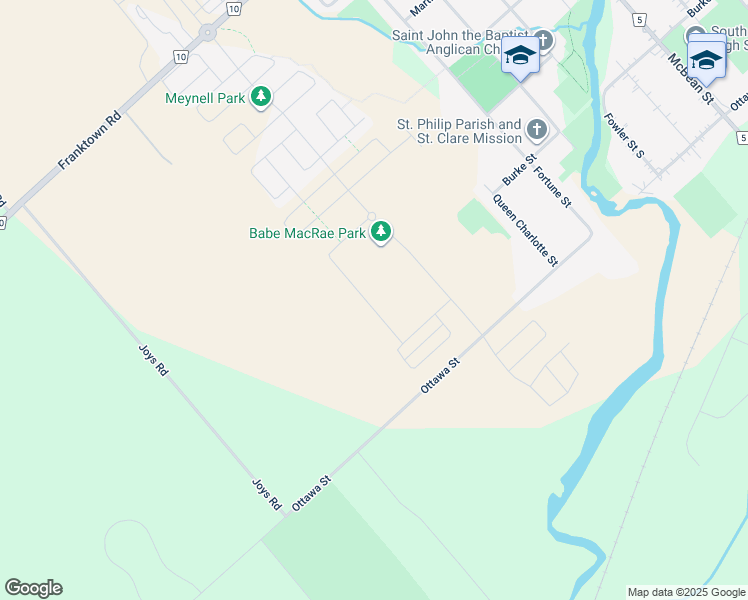 map of restaurants, bars, coffee shops, grocery stores, and more near 119 Green Ash Avenue in Ottawa