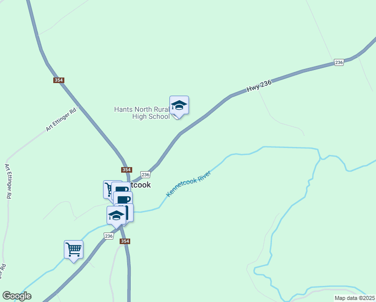 map of restaurants, bars, coffee shops, grocery stores, and more near 4362 Route 236 in Kennetcook
