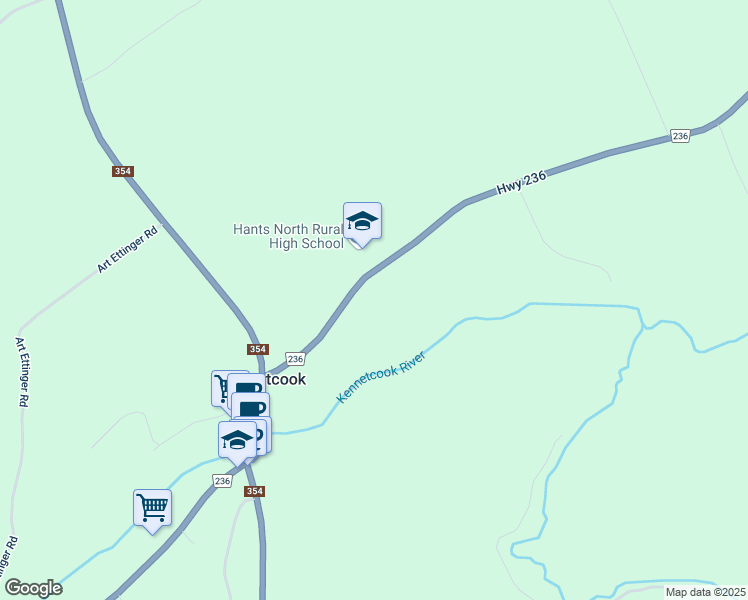 map of restaurants, bars, coffee shops, grocery stores, and more near 4362 Route 236 in Kennetcook