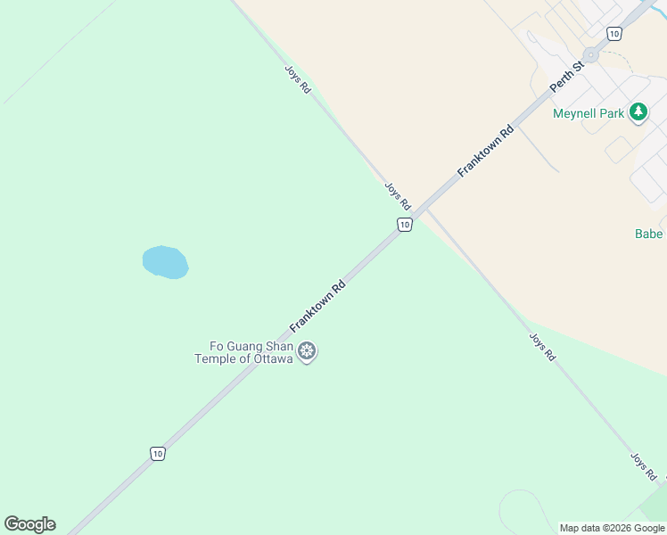 map of restaurants, bars, coffee shops, grocery stores, and more near 6619 Franktown Road in Ottawa