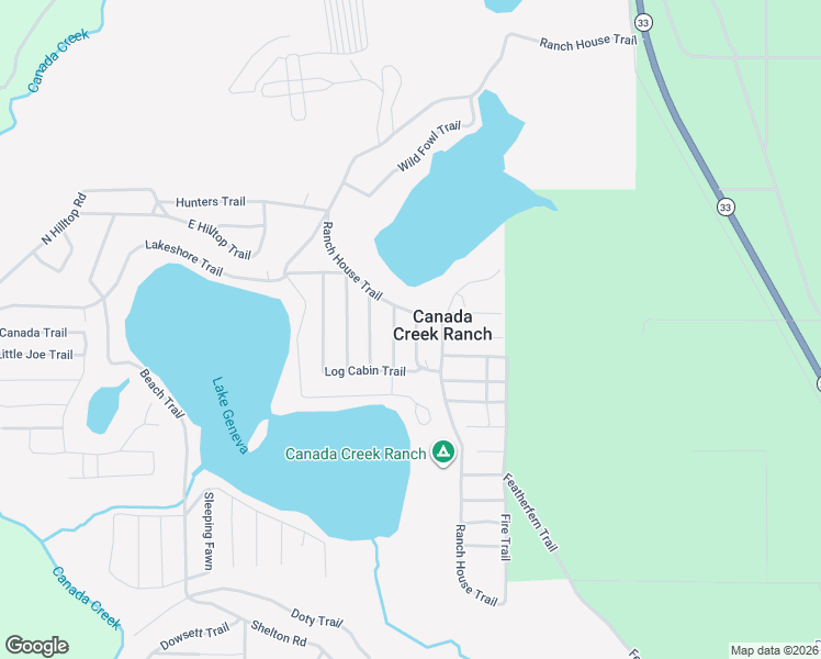 map of restaurants, bars, coffee shops, grocery stores, and more near in Canada Creek Ranch