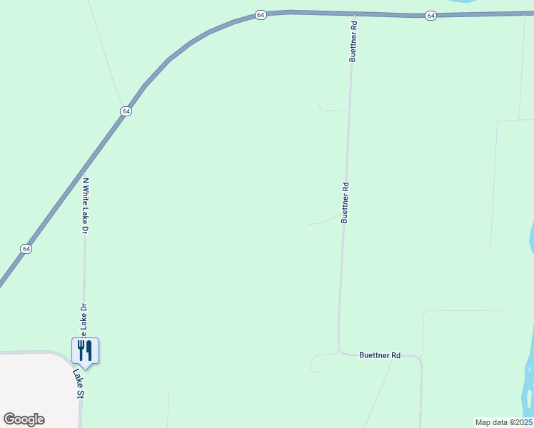 map of restaurants, bars, coffee shops, grocery stores, and more near N4270 Buettner Road in White Lake