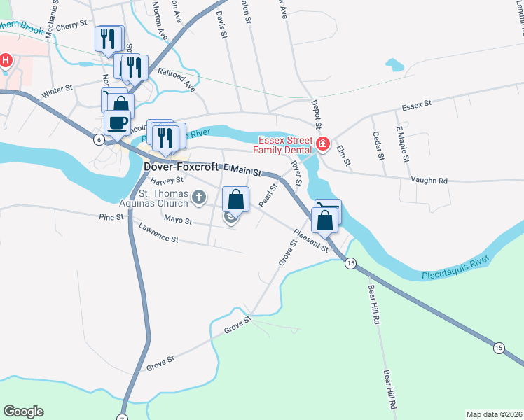 map of restaurants, bars, coffee shops, grocery stores, and more near 88 Pleasant Street in Dover-Foxcroft