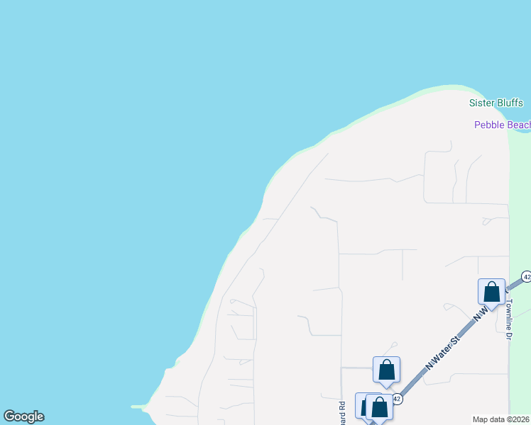 map of restaurants, bars, coffee shops, grocery stores, and more near 10439 North Shore Road in Sister Bay