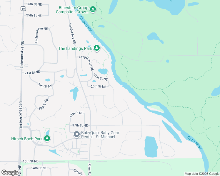 map of restaurants, bars, coffee shops, grocery stores, and more near 1989 Laquey Avenue Northeast in Saint Michael