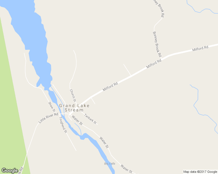 map of restaurants, bars, coffee shops, grocery stores, and more near 165 Milford Road in Grand Lake Stream